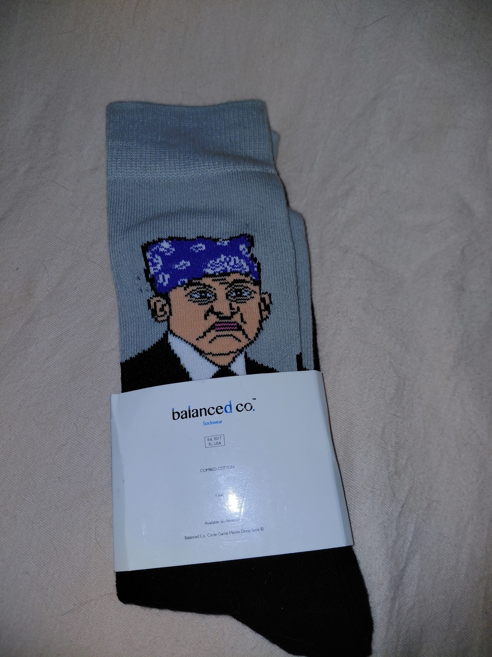 Balanced Co. Novelty The Office Prison Mike Socks NWT